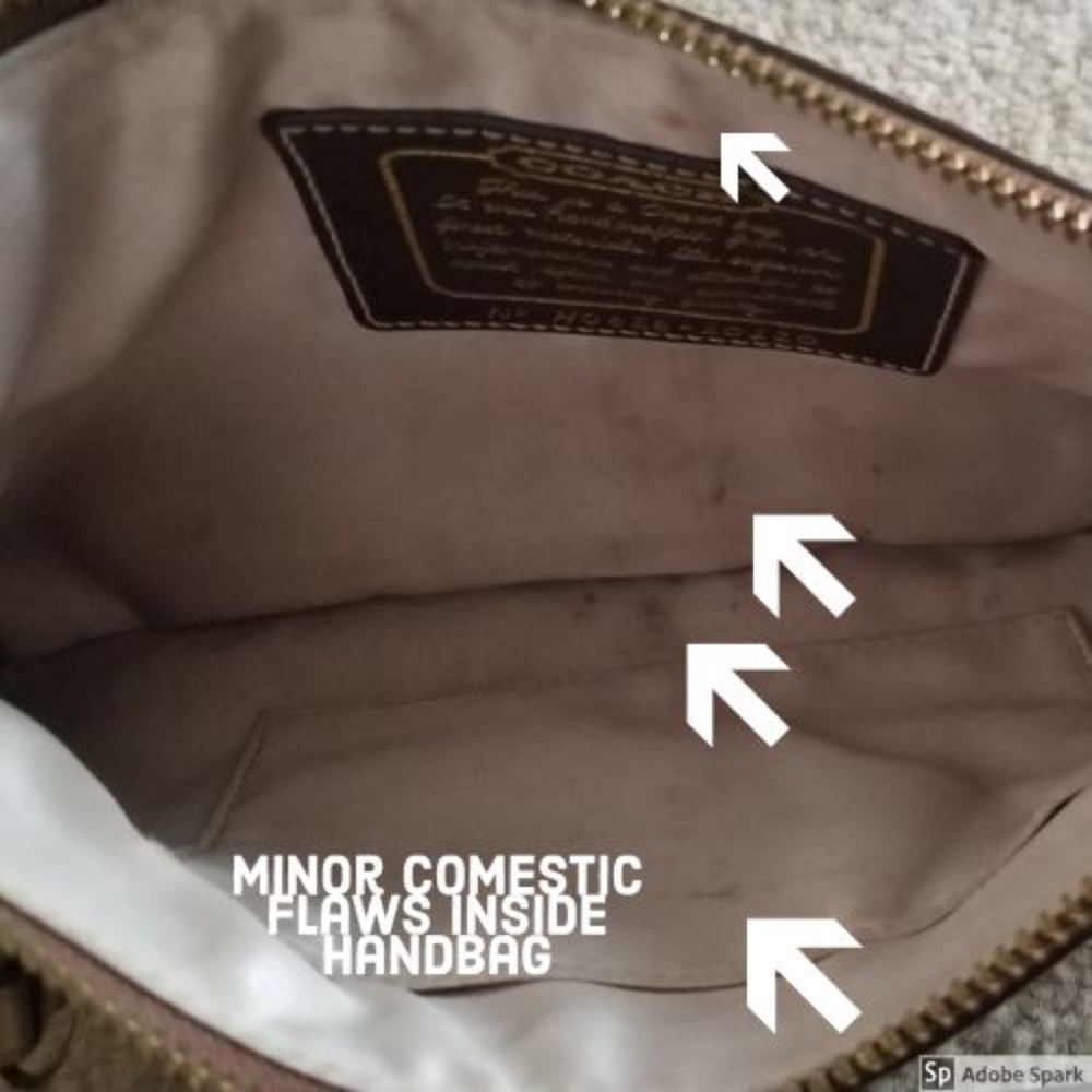 HOST PICK! Coach Signature Print Tan/Gold Handbag - Picture 8 of 8